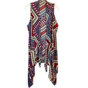 Women's Boho Aztec Kimono One‎ Size Sleeveless Western Open Front Tunic Tribal